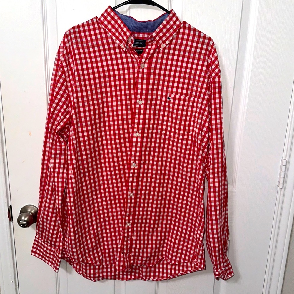Crown & Ivy red checkered button down